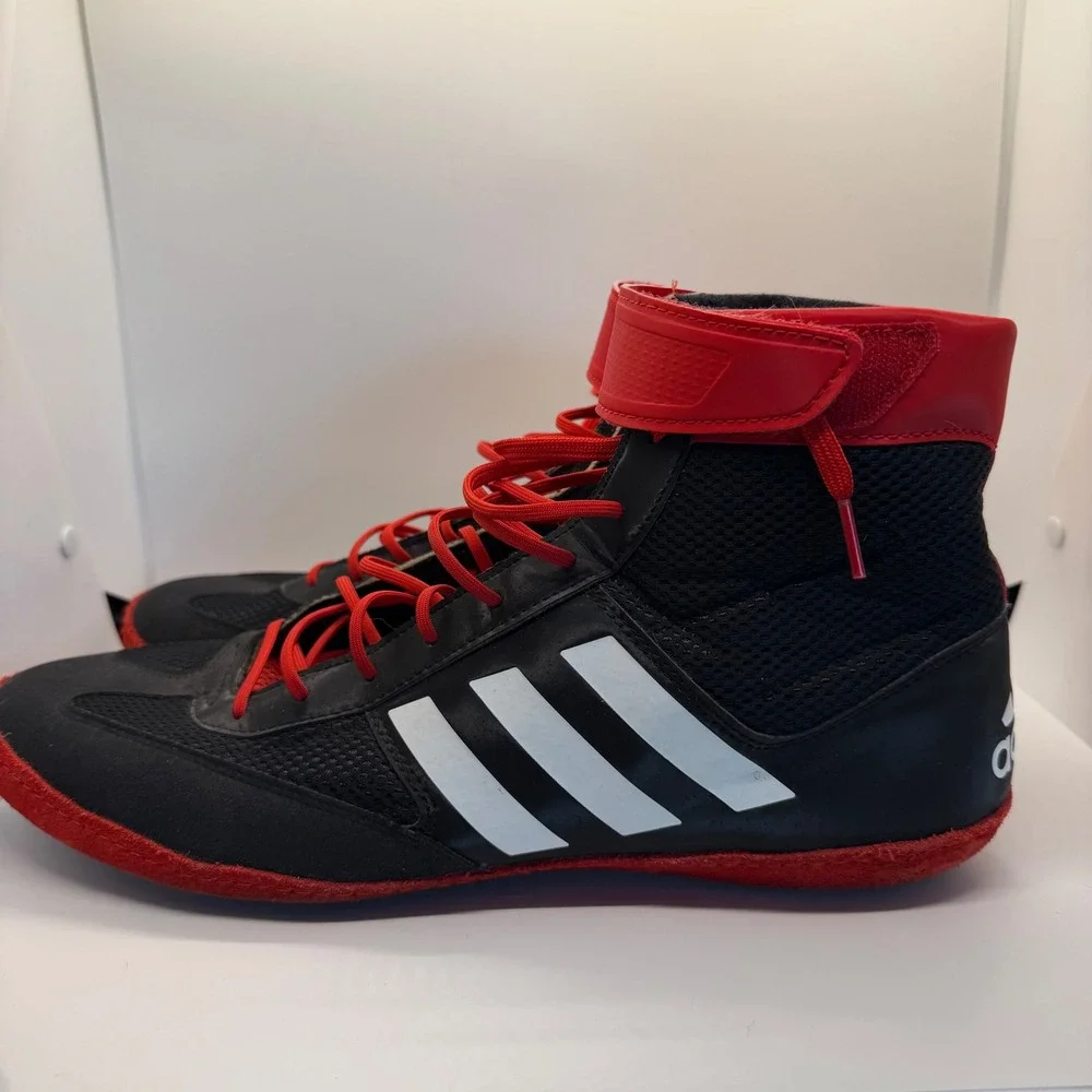 Adidas Combat Speed 5 Wrestling Shoes Mens 14 Black Red White GZ8449 Boxing MMA